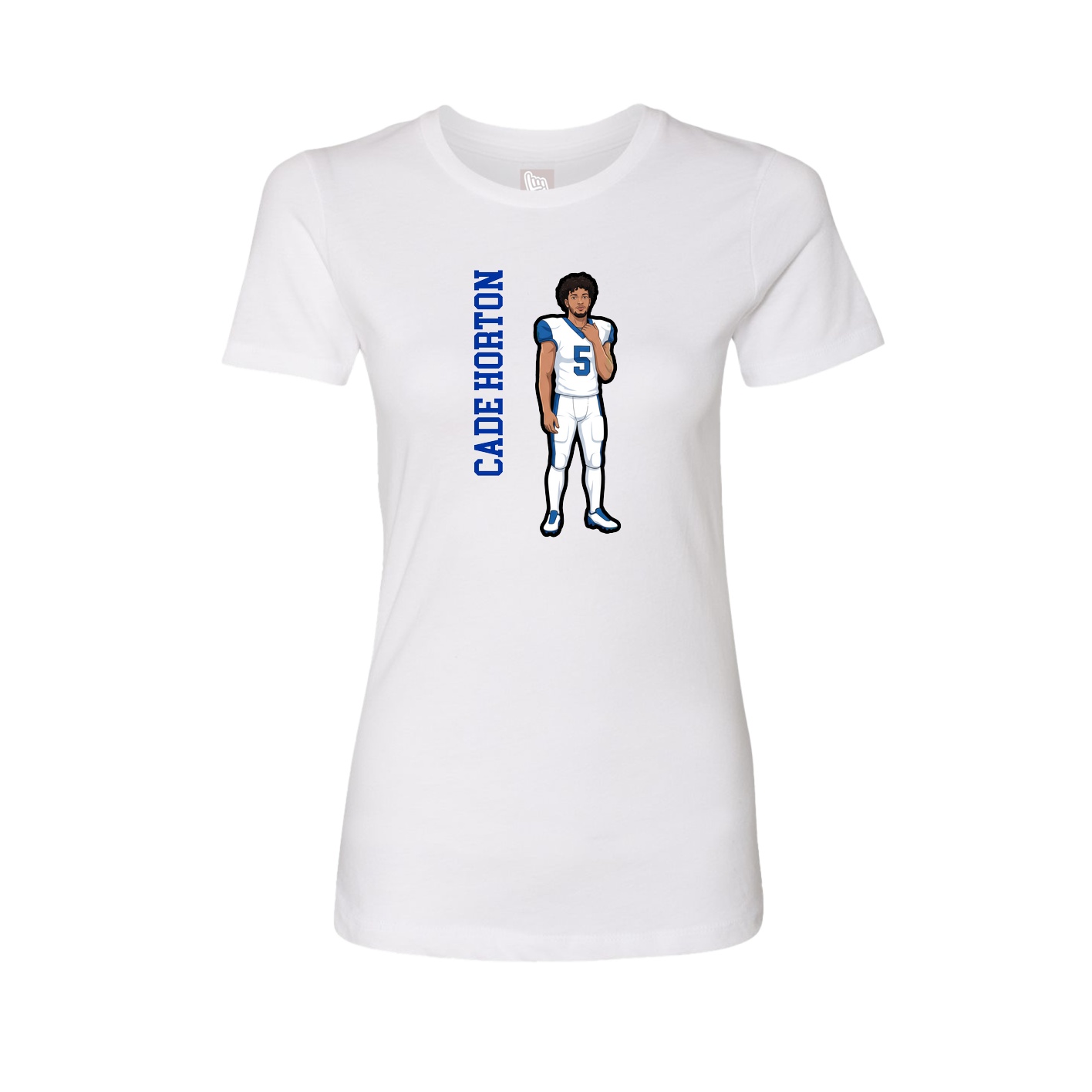 Fitted Women's Tee — Name Vertical in White