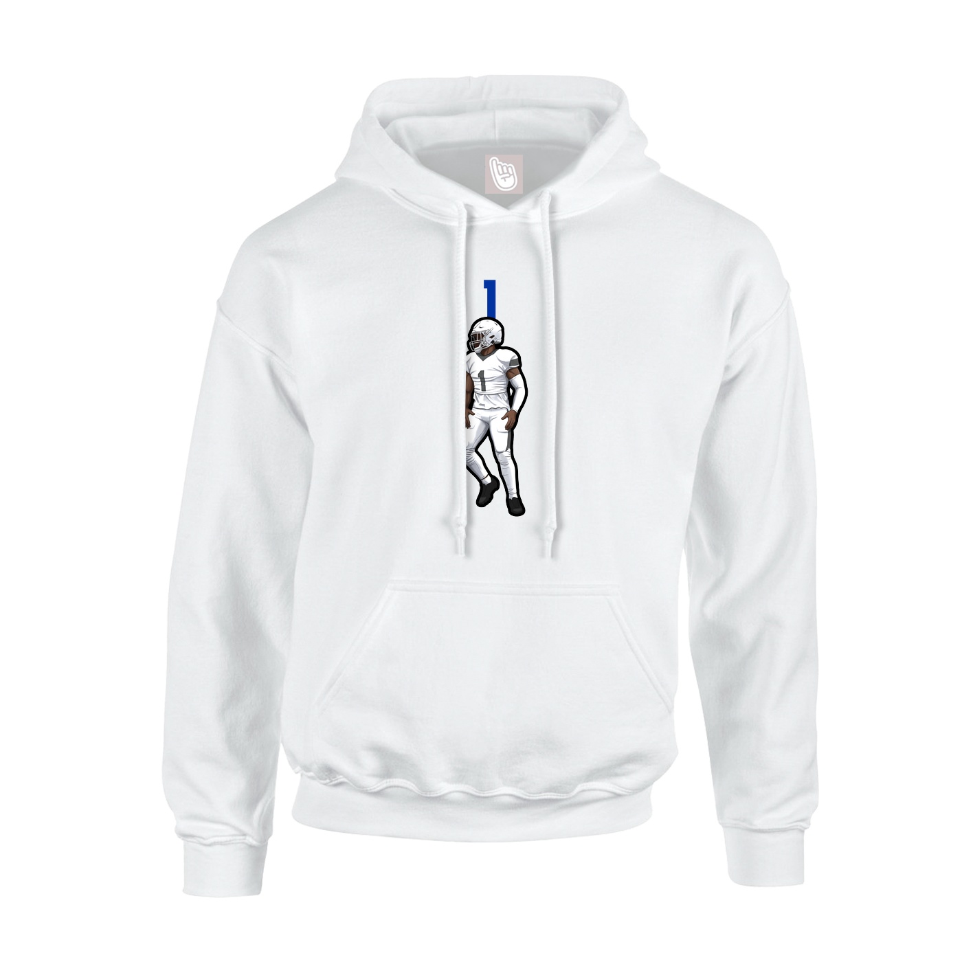 Youth Hoodie — Number Top in White