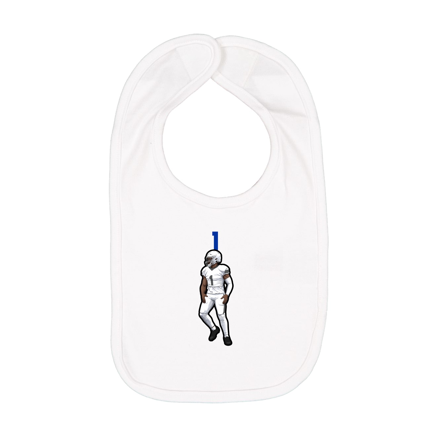 Infant Bib — Number Top in White