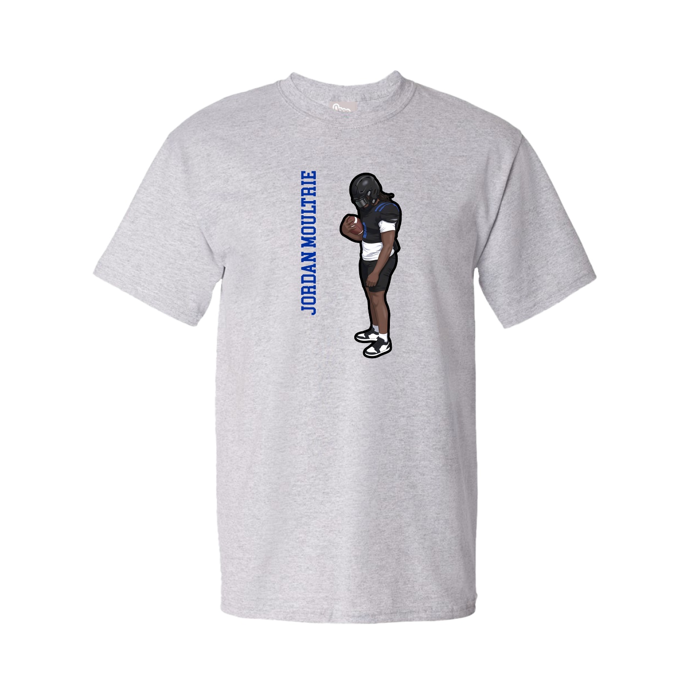 Youth Tee — Name Vertical in Grey