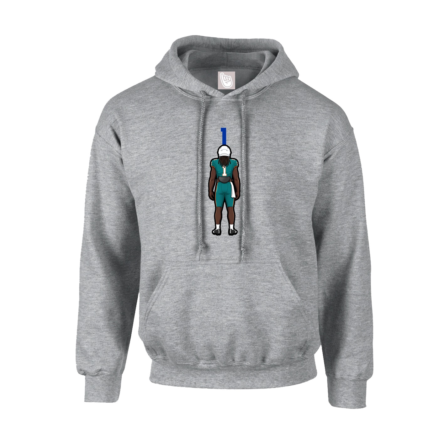 Youth Hoodie — Number Top in Grey