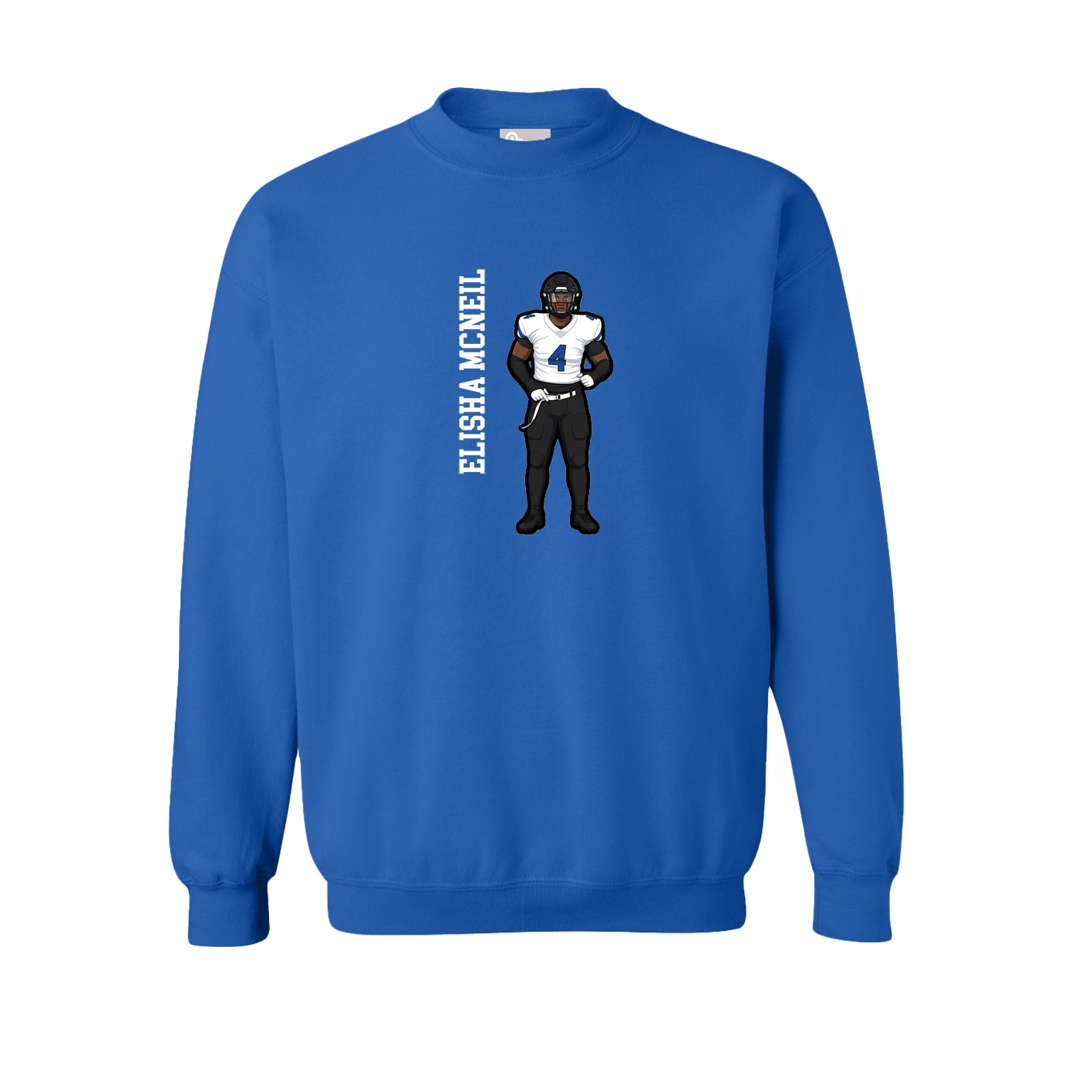 Fleece Crew — Name Vertical in Royal