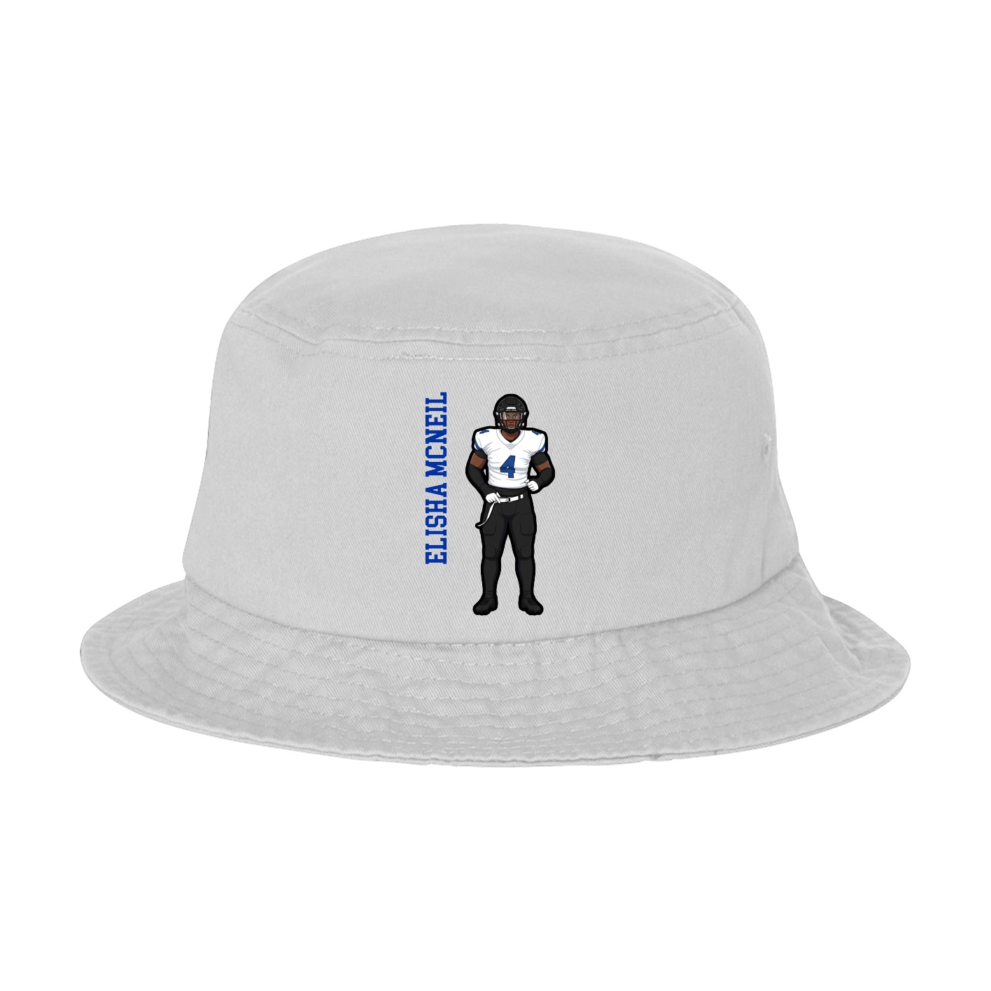 Bucket Cap — Name Vertical in White