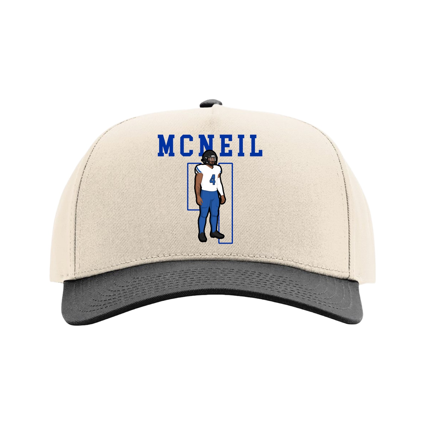 Full Fabric Five-Panel Champ Cap — Shirsey in Cream/Black