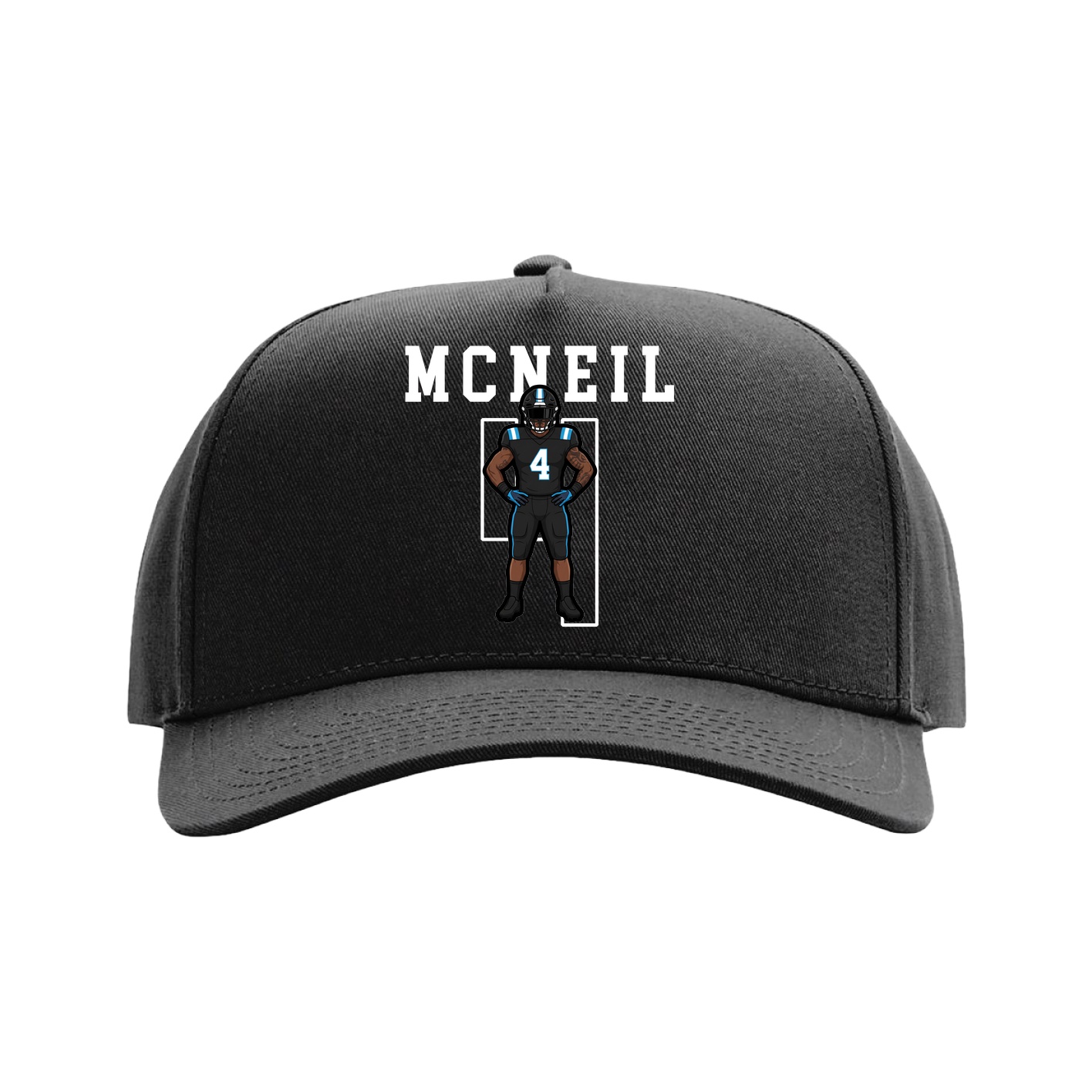 Full Fabric Five-Panel Champ Cap — Shirsey in Black