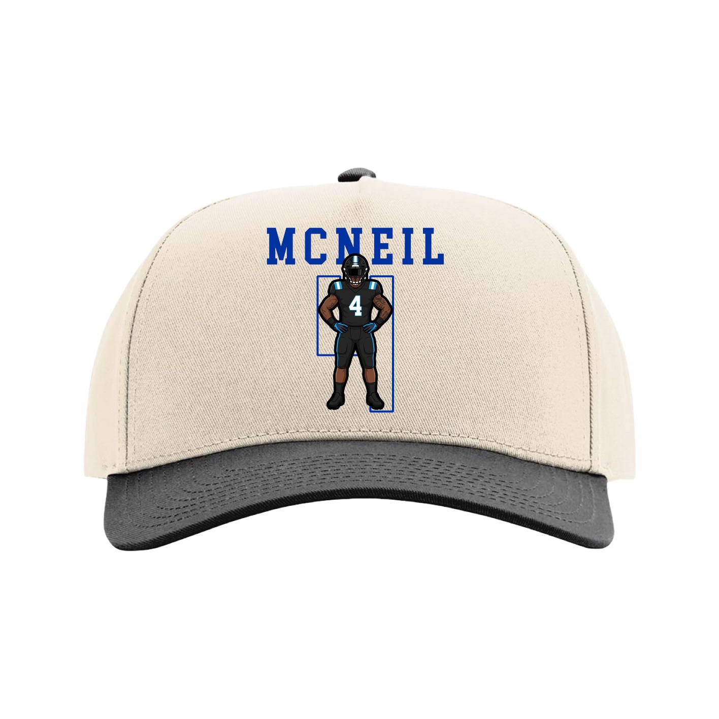 Full Fabric Five-Panel Champ Cap — Shirsey in Cream/Black