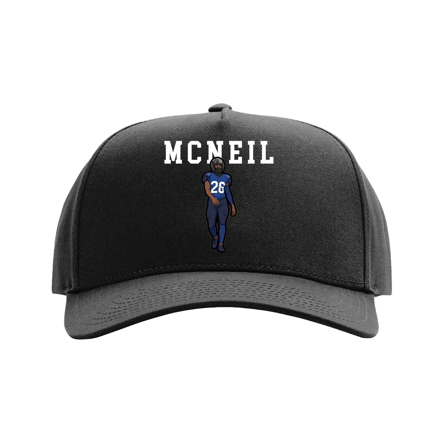Full Fabric Five-Panel Champ Cap — Shirsey in Black