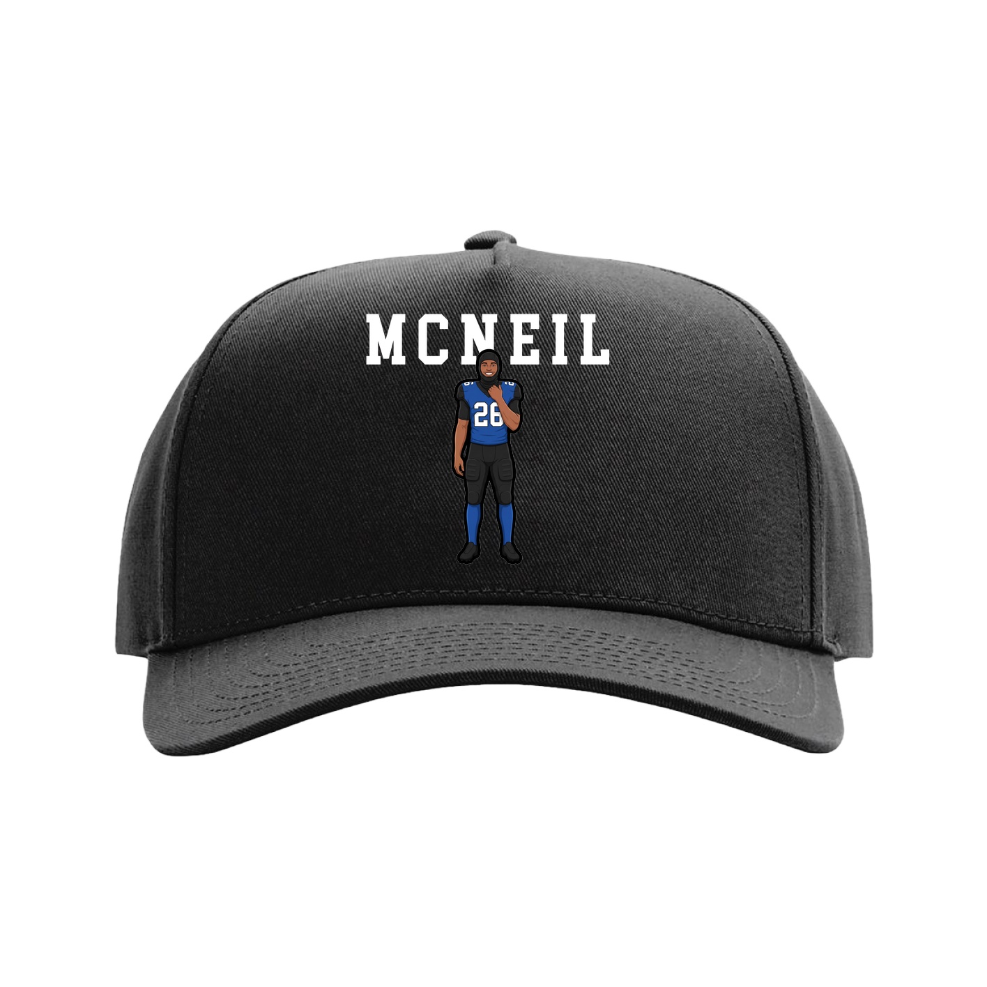 Full Fabric Five-Panel Champ Cap — Shirsey in Black