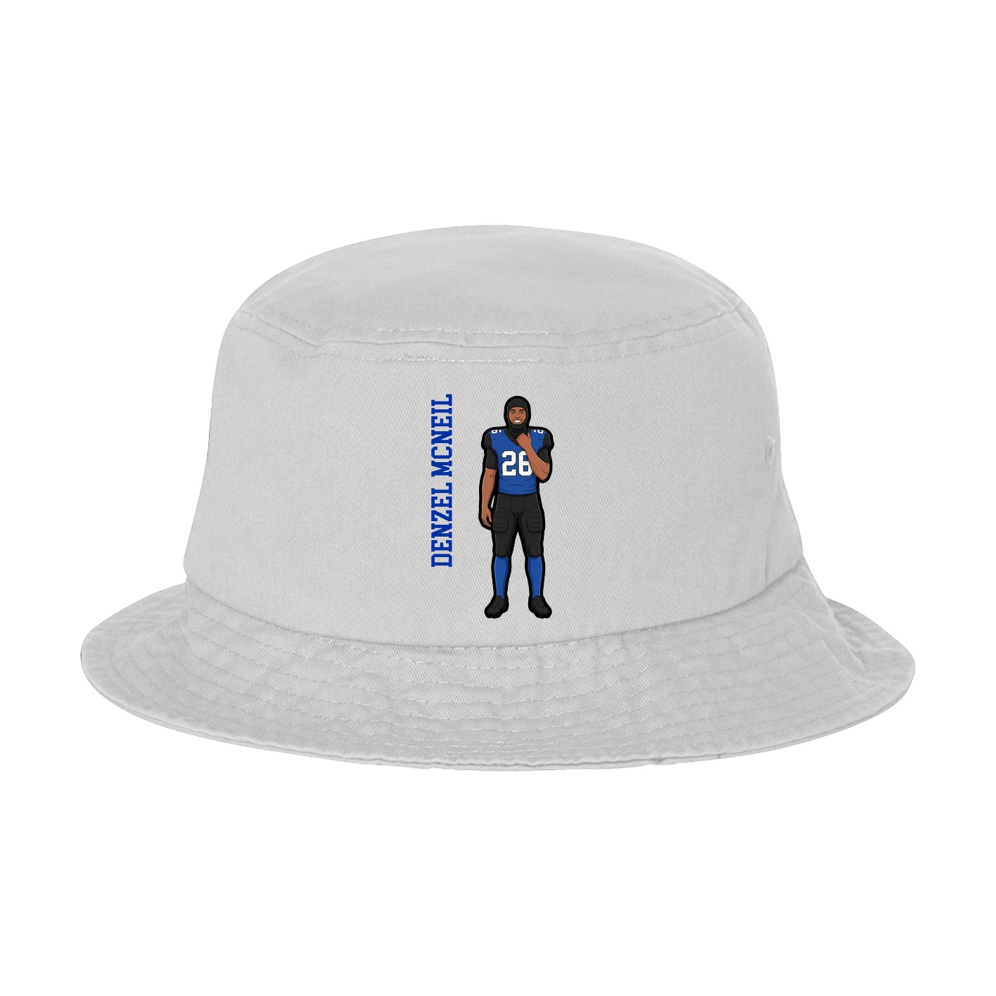 Bucket Cap — Name Vertical in White