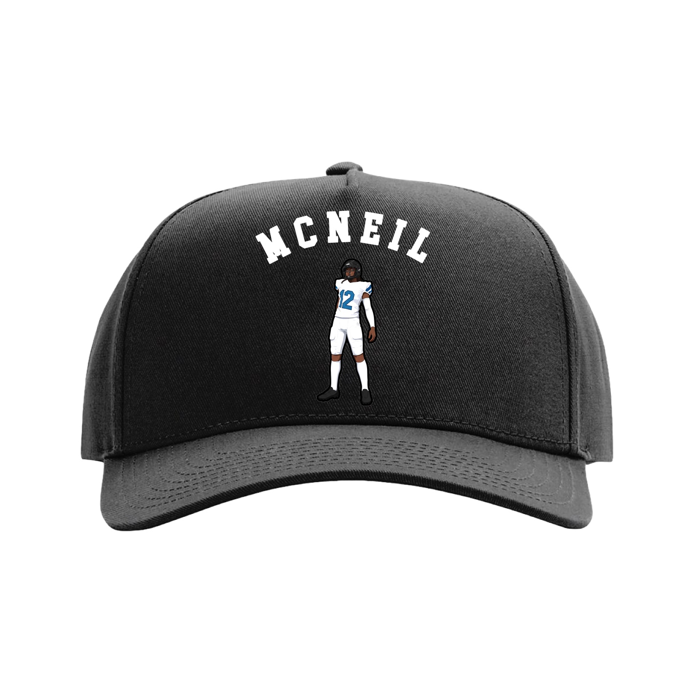 Full Fabric Five-Panel Champ Cap — Shirsey Arch in Black