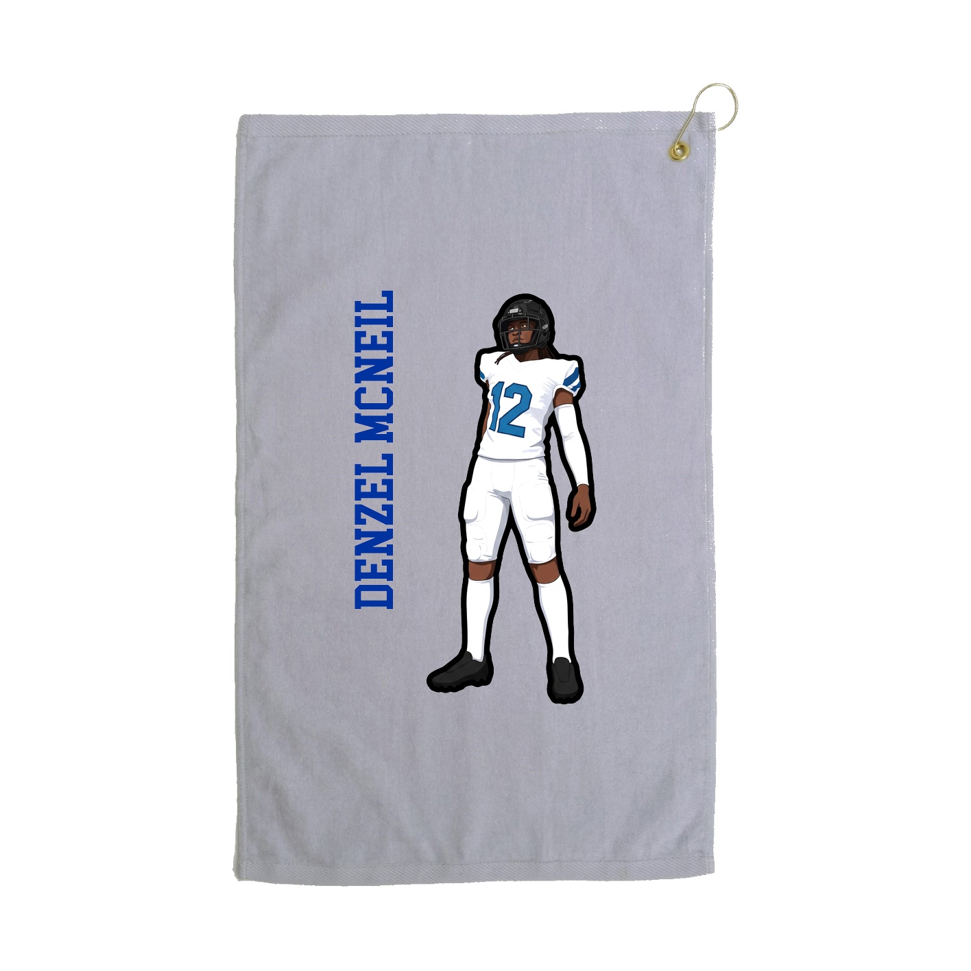 Golf Towel — Name Vertical in Grey