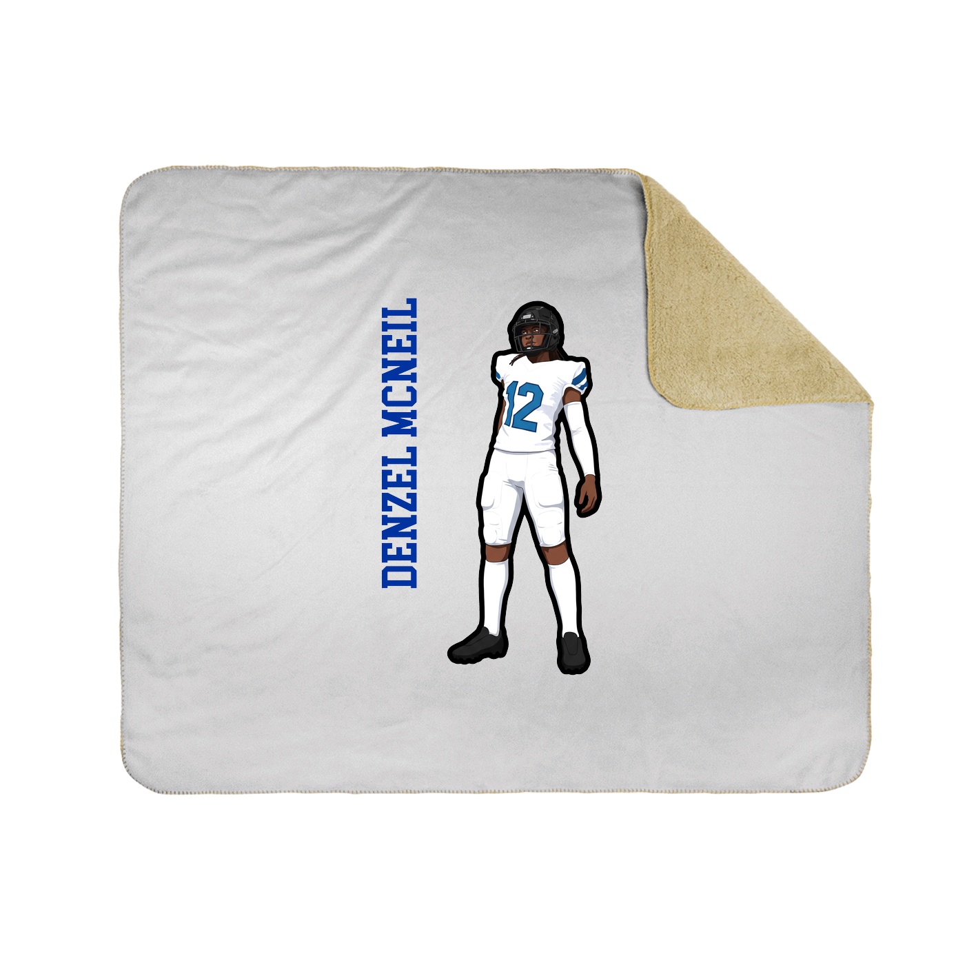 Throw Blanket — Name Vertical in White