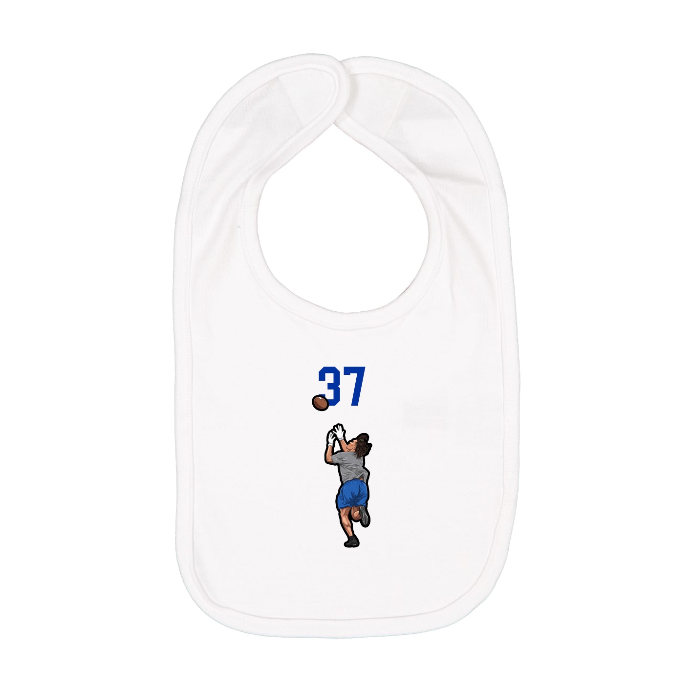 Infant Bib — Number Top in White