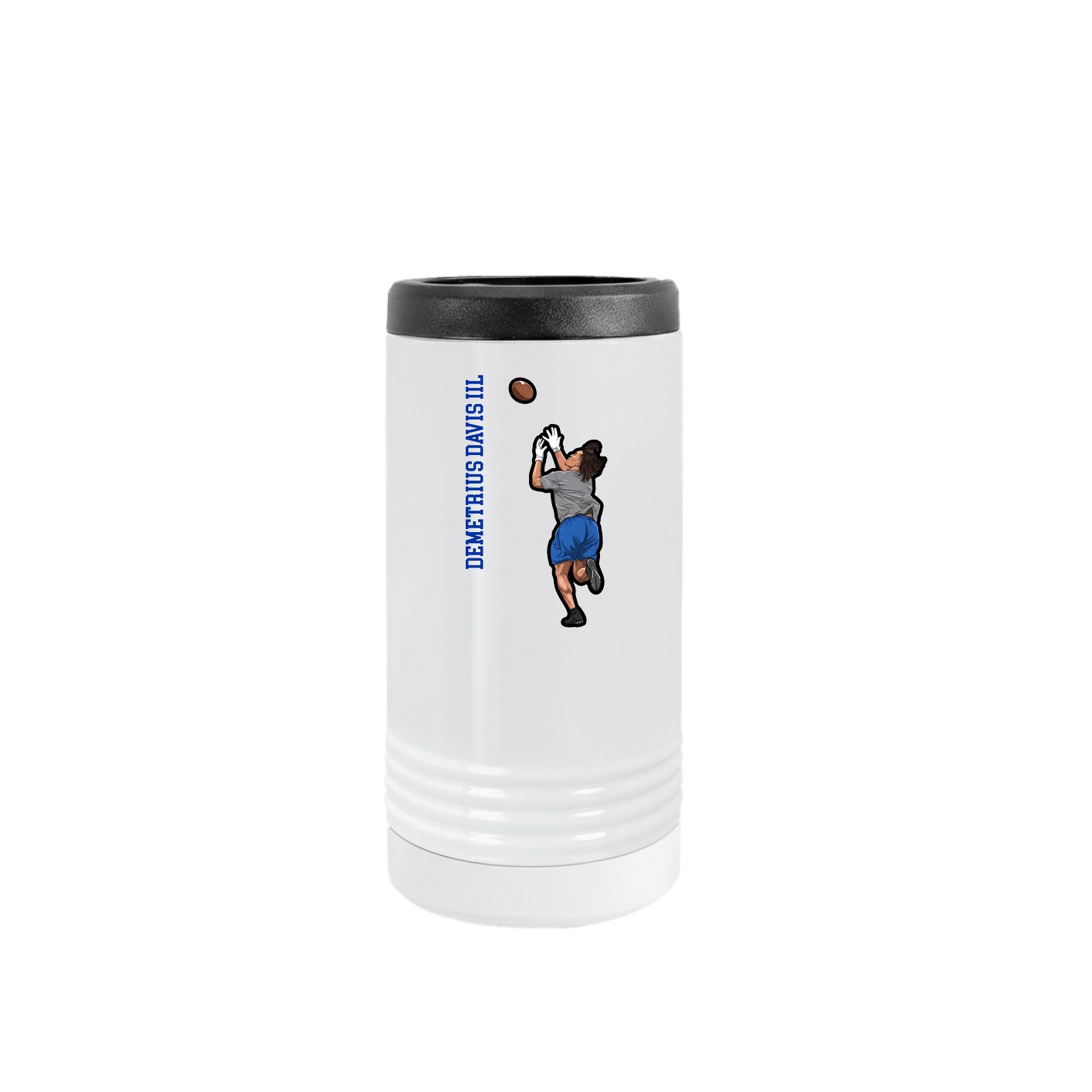 Slim Beverage Holder — Name Vertical in White