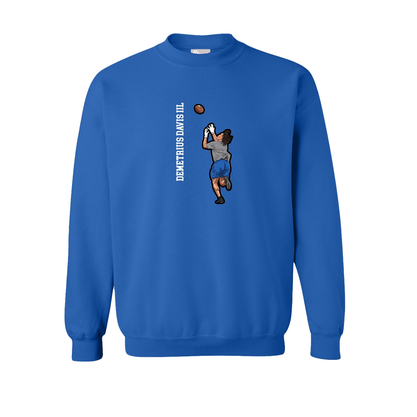 Fleece Crew — Name Vertical in Royal