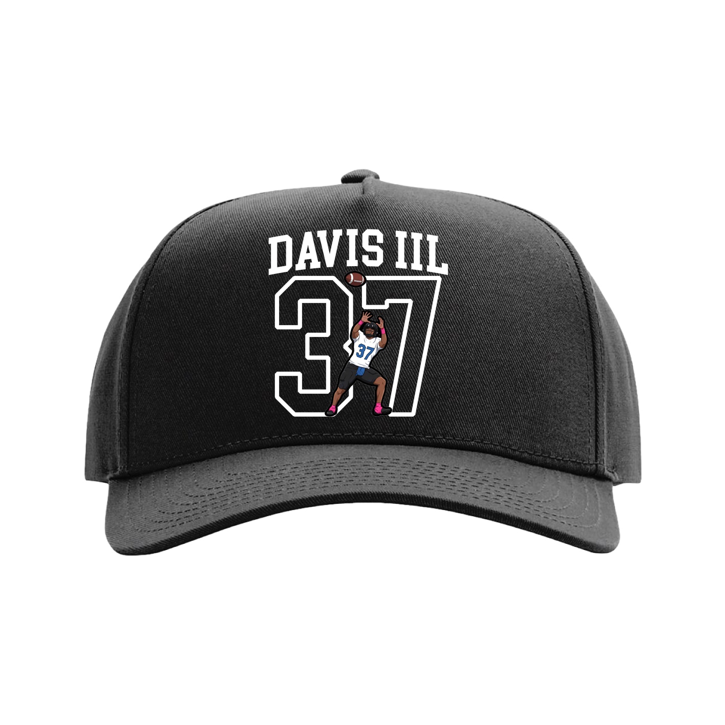 Full Fabric Five-Panel Champ Cap — Shirsey in Black