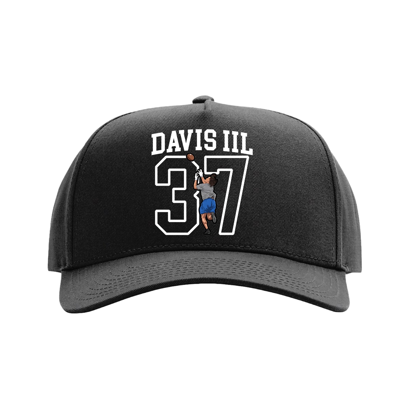 Full Fabric Five-Panel Champ Cap — Shirsey in Black