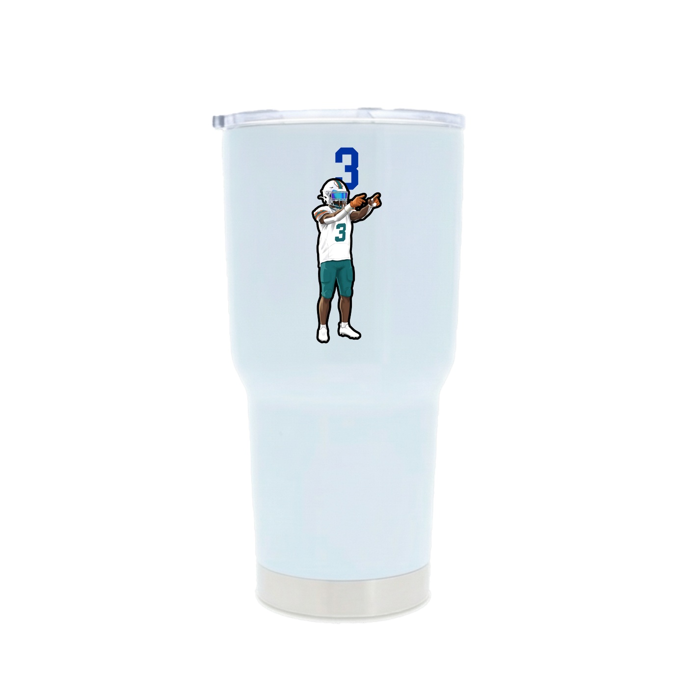 30oz Stainless Steel Tumbler — Number Top in White