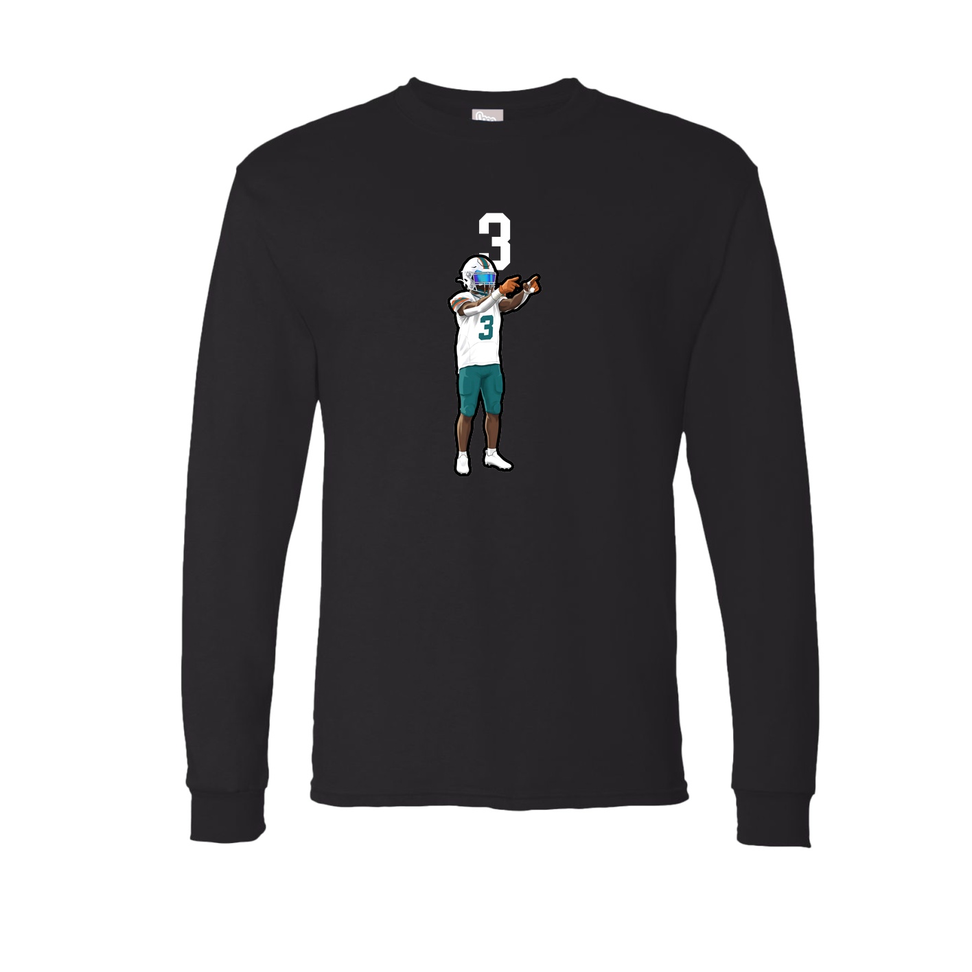 Long Sleeve Tee — Number Top in Black