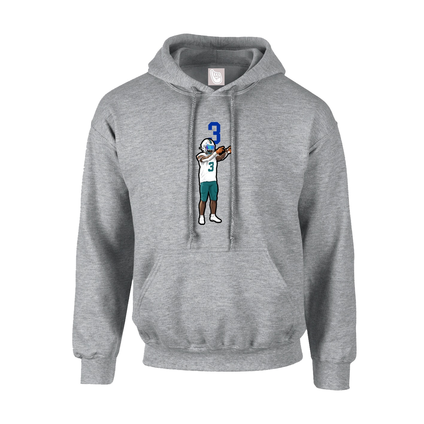 Hoodie — Number Top in Grey