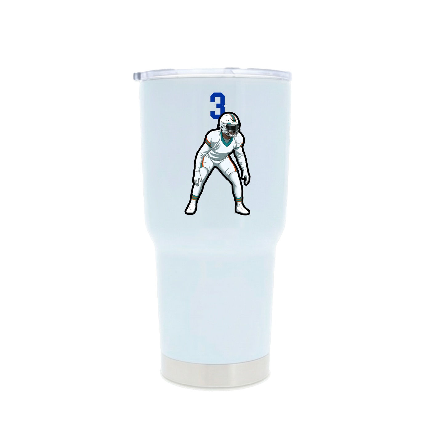 30oz Stainless Steel Tumbler — Number Top in White