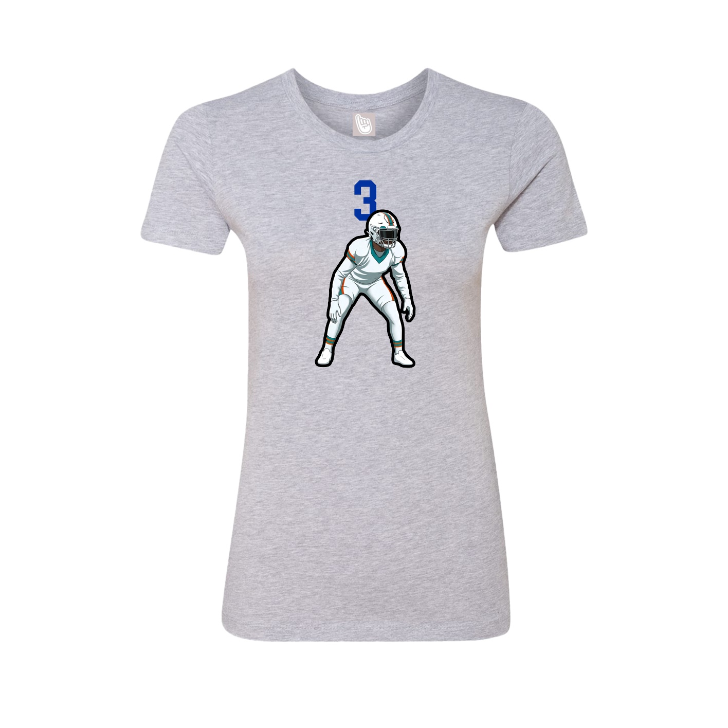 Fitted Women's Tee — Number Top in Grey