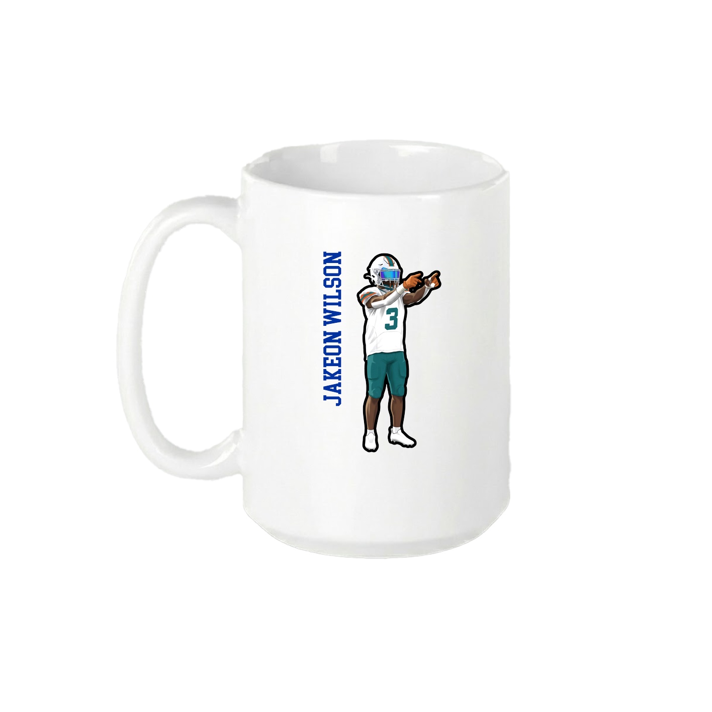 15oz Coffee Mug — Name Vertical in White