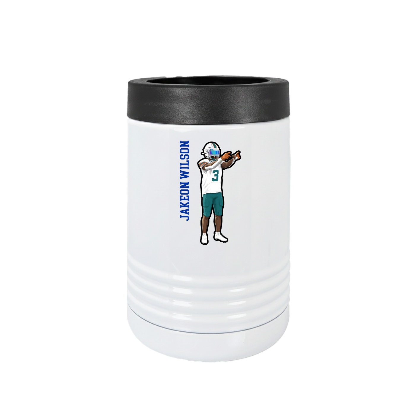 Beverage Holder — Name Vertical in White