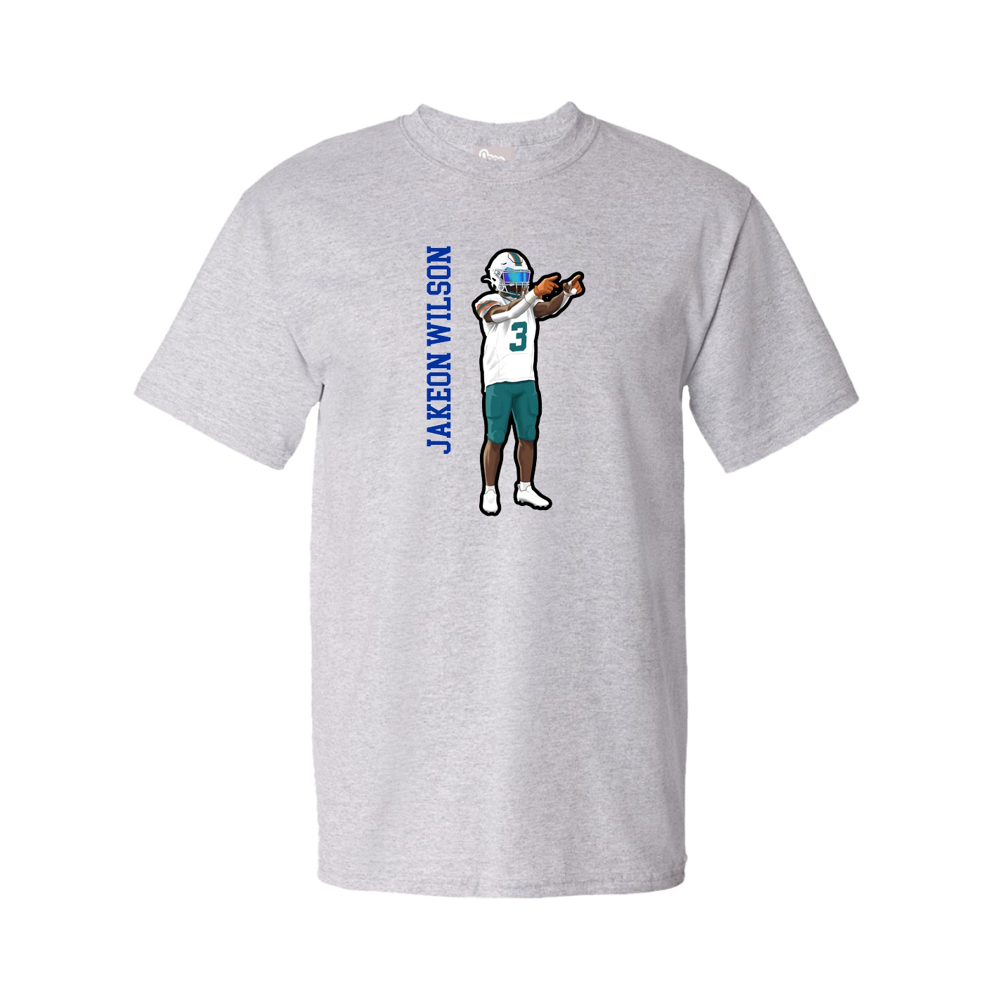 Youth Tee — Name Vertical in Grey