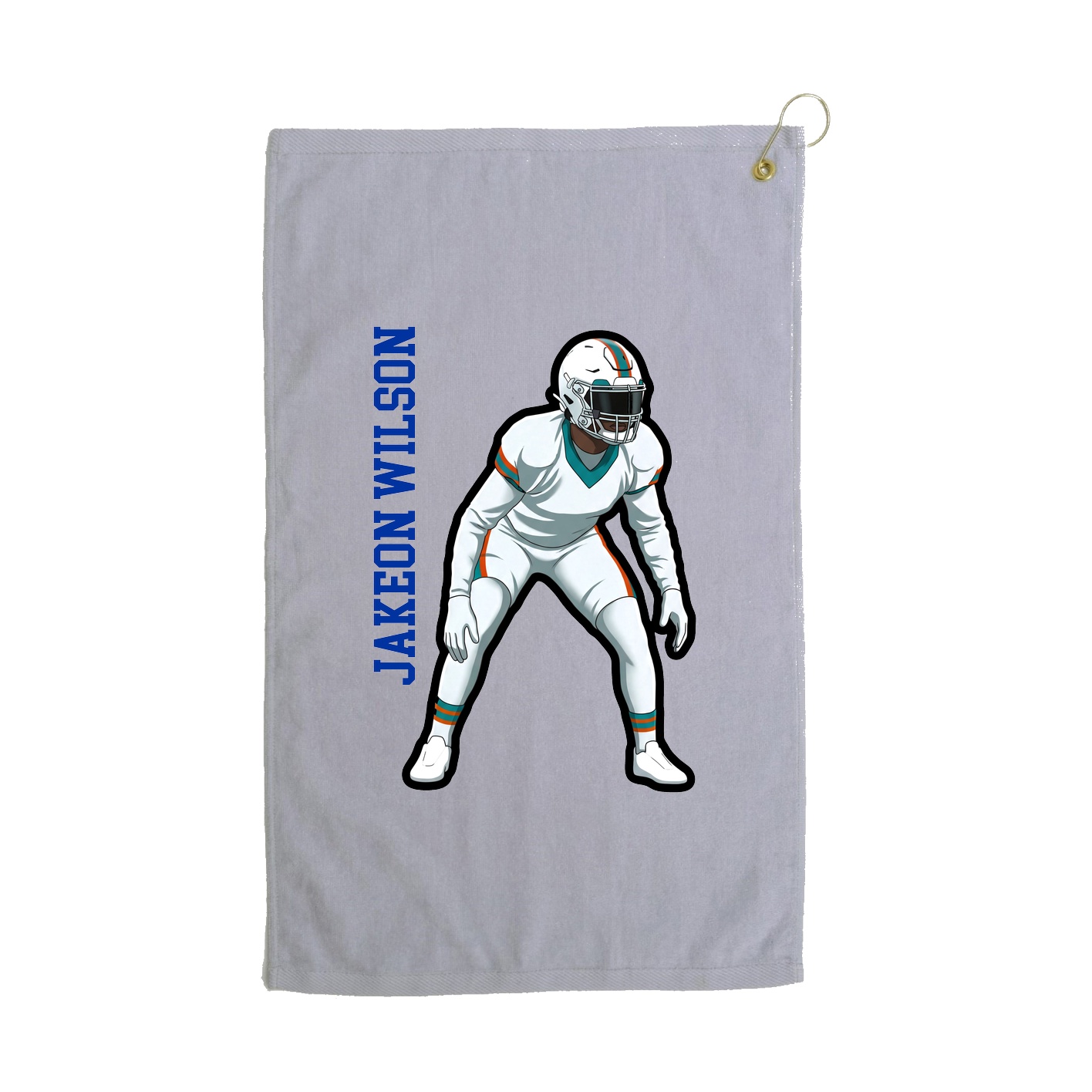 Golf Towel — Name Vertical in Grey