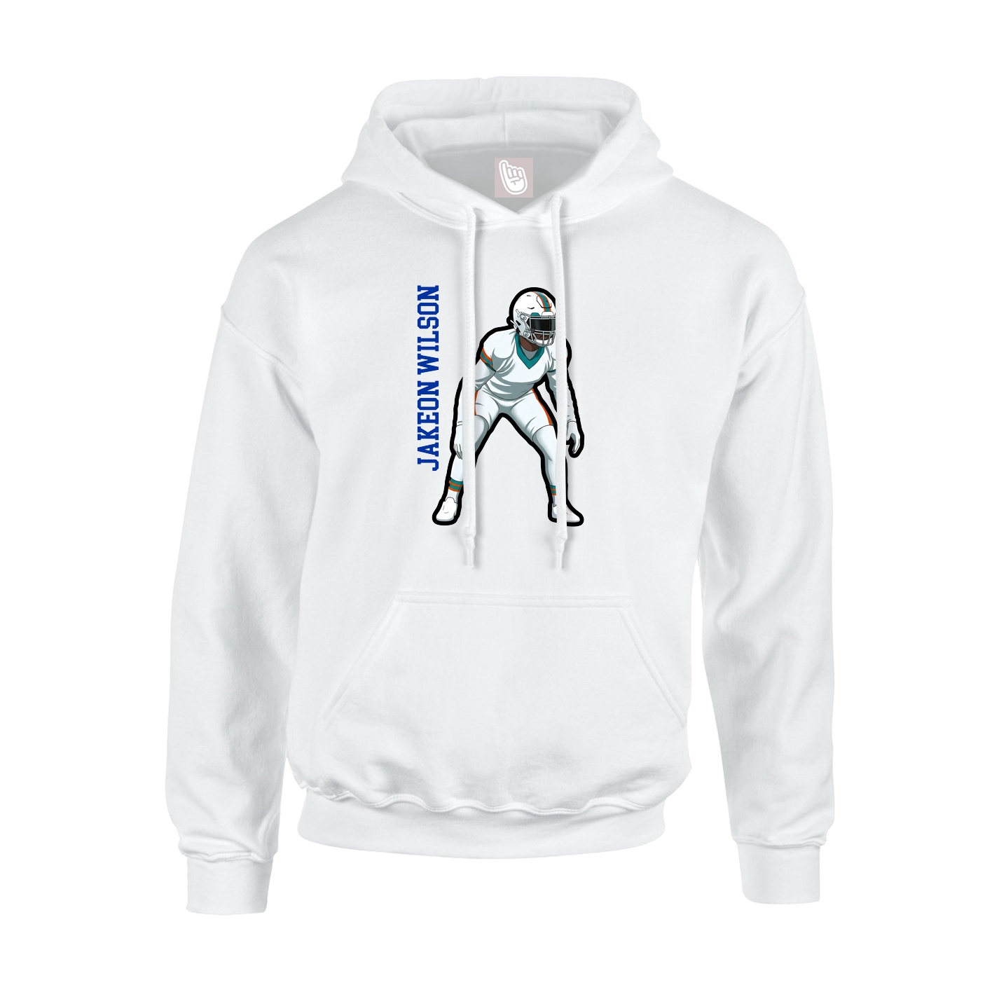 Hoodie — Name Vertical in White
