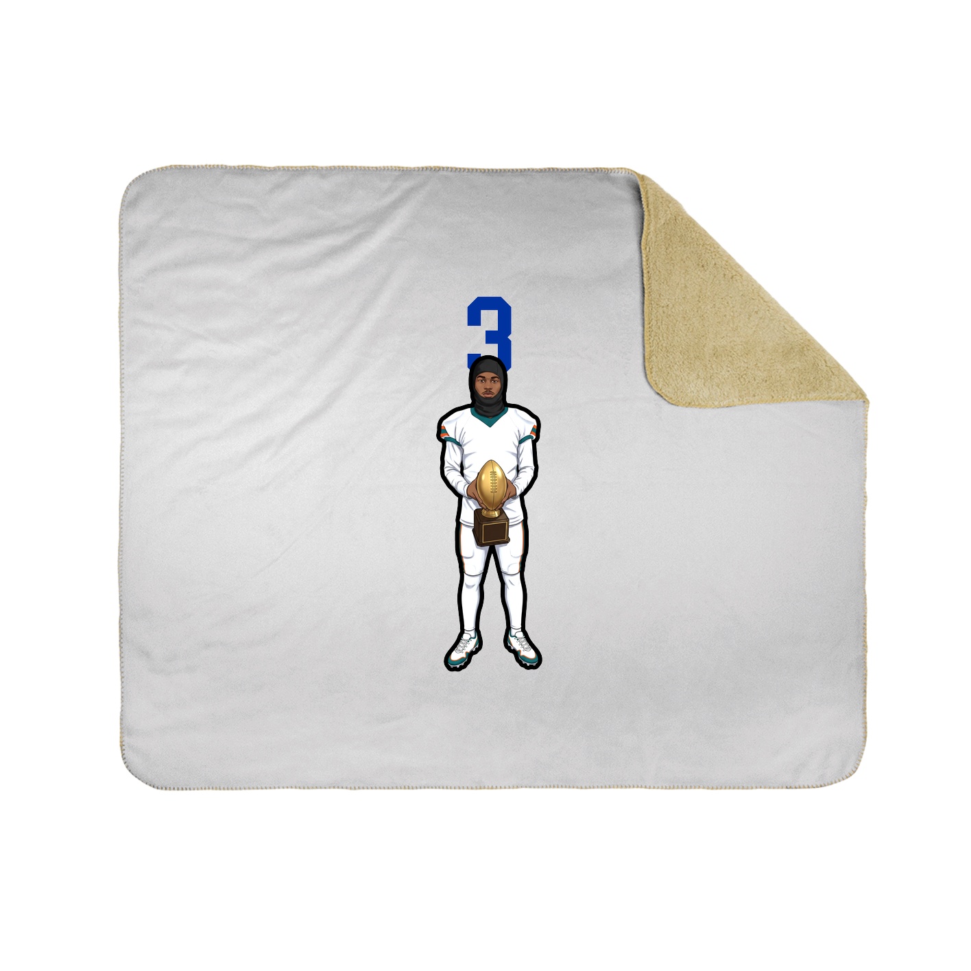 Throw Blanket — Number Top in White