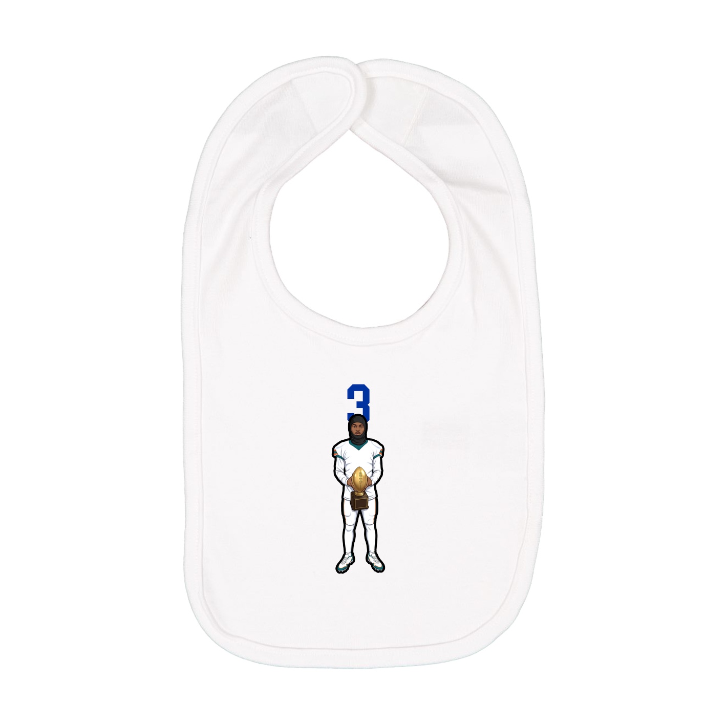 Infant Bib — Number Top in White