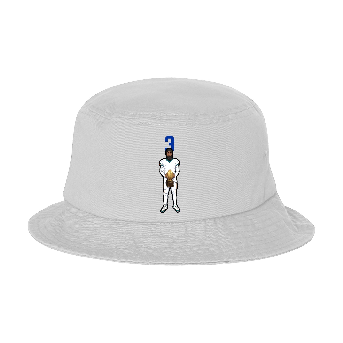 Bucket Cap — Number Top in White