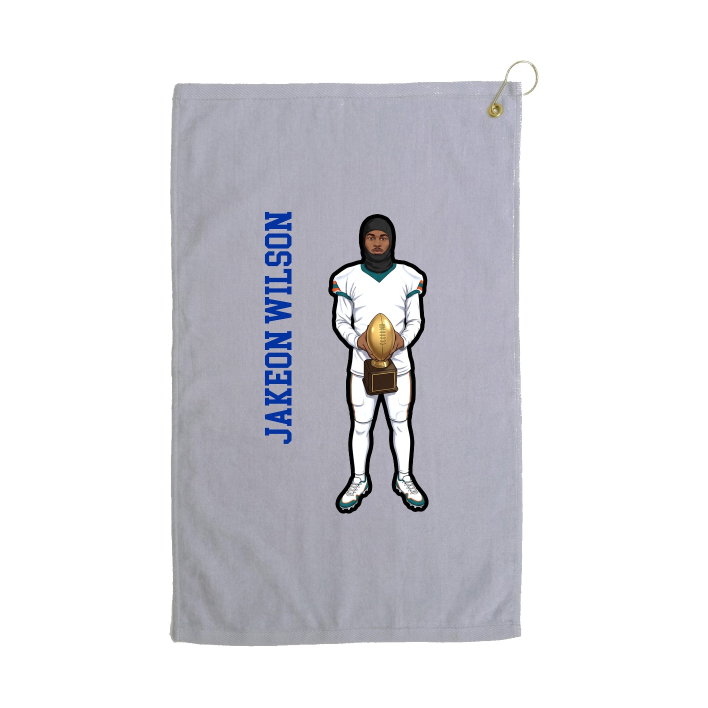 Golf Towel — Name Vertical in Grey