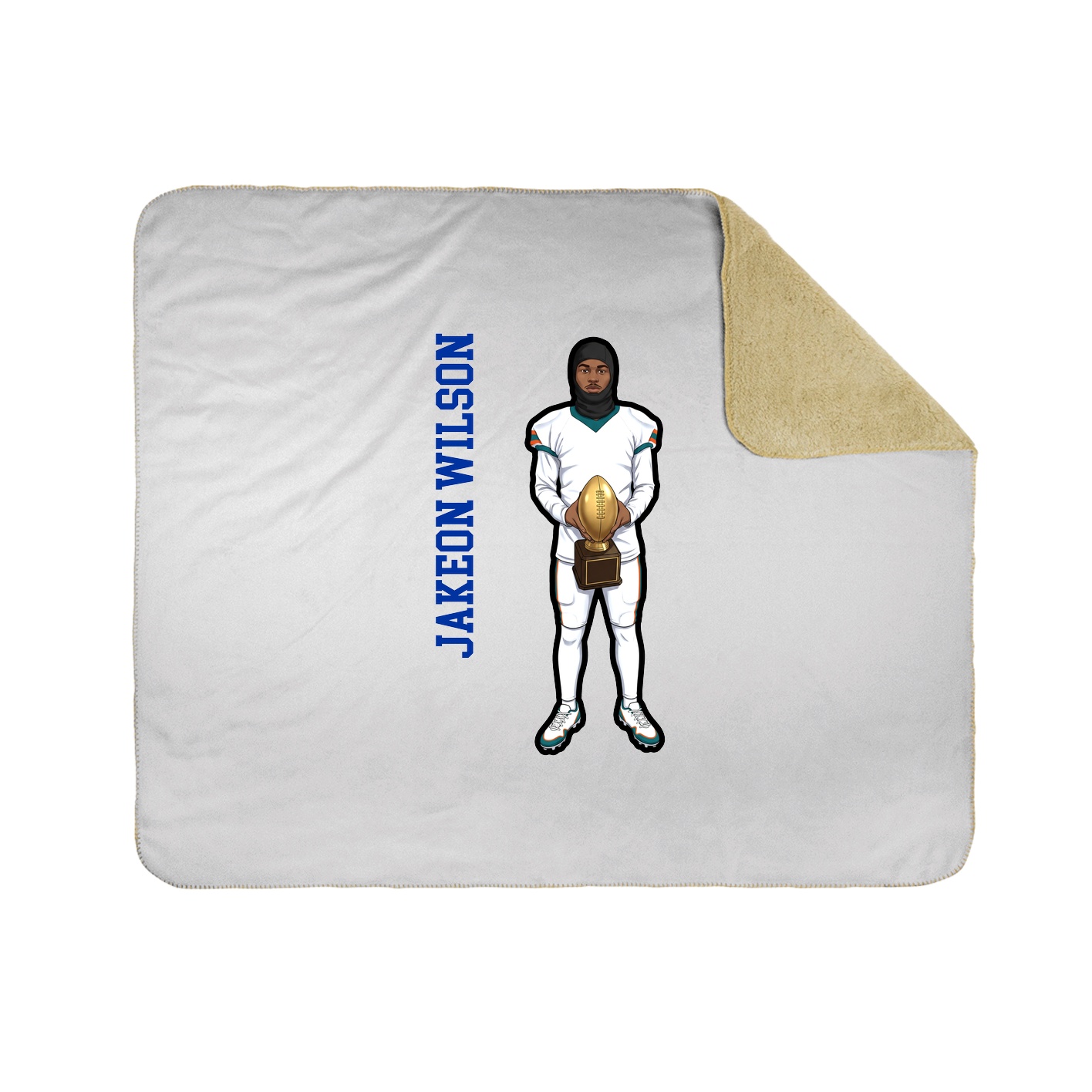 Throw Blanket — Name Vertical in White