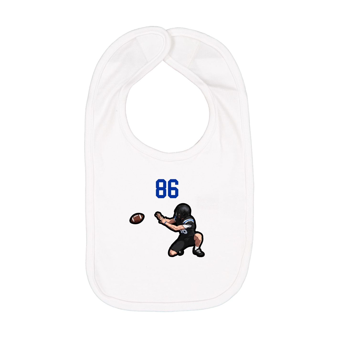 Infant Bib — Number Top in White