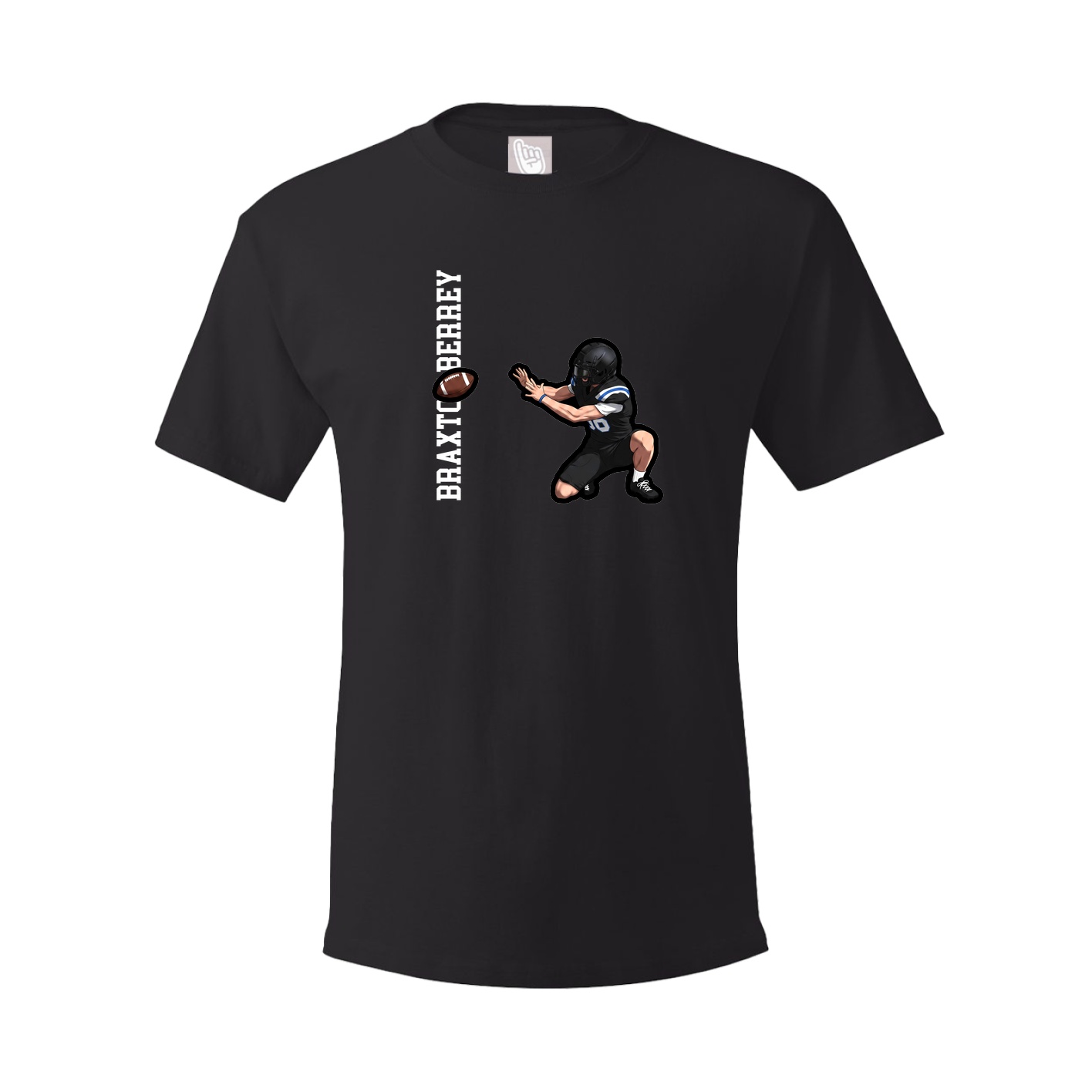 Youth Tee — Name Vertical in Black