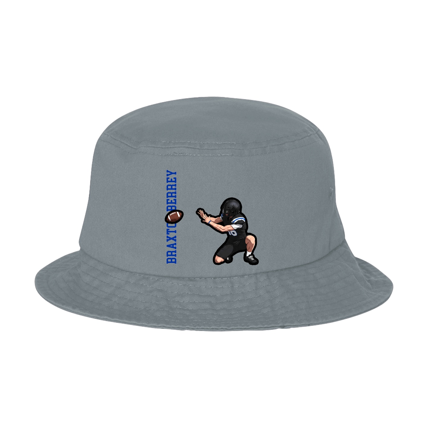 Bucket Cap — Name Vertical in Grey
