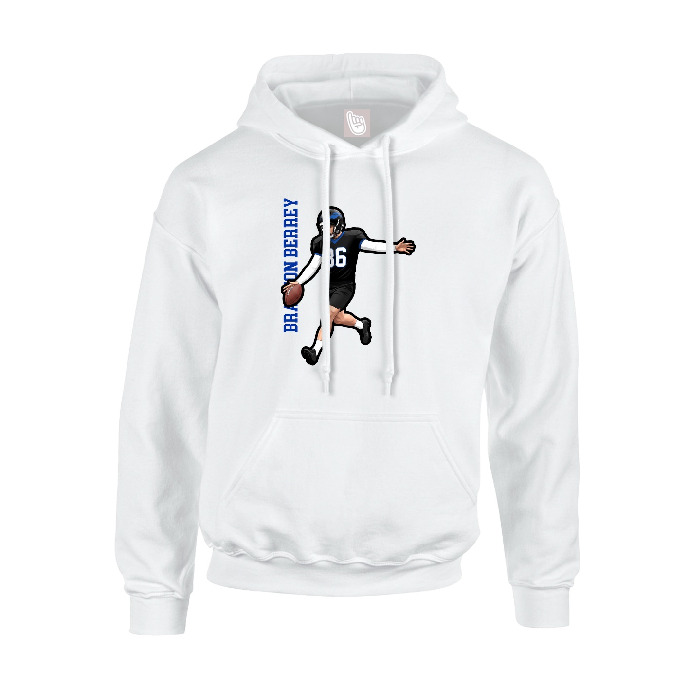 Youth Hoodie — Name Vertical in White