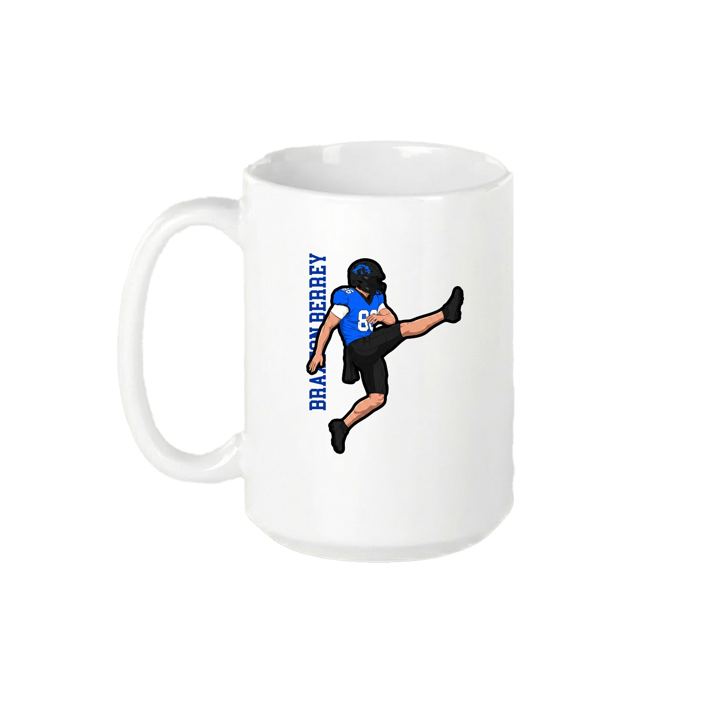 15oz Coffee Mug — Name Vertical in White
