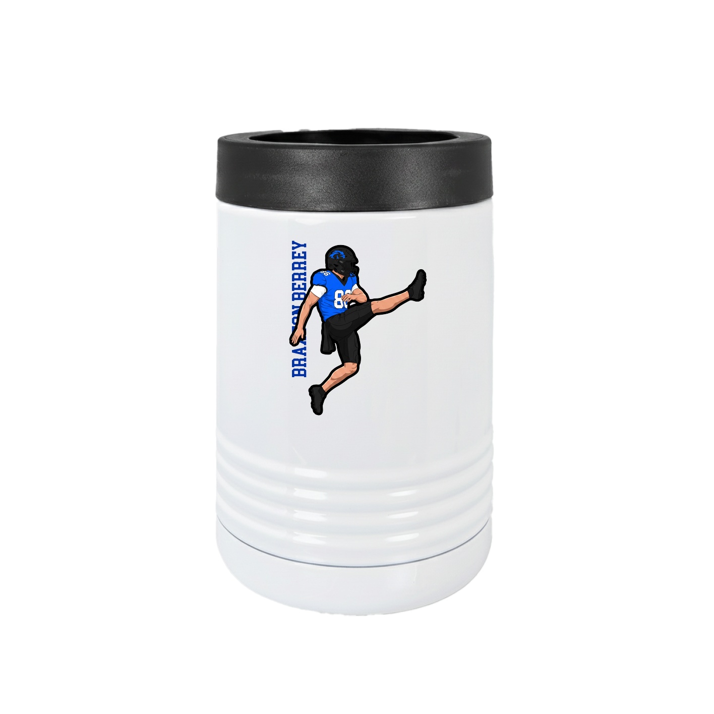 Beverage Holder — Name Vertical in White