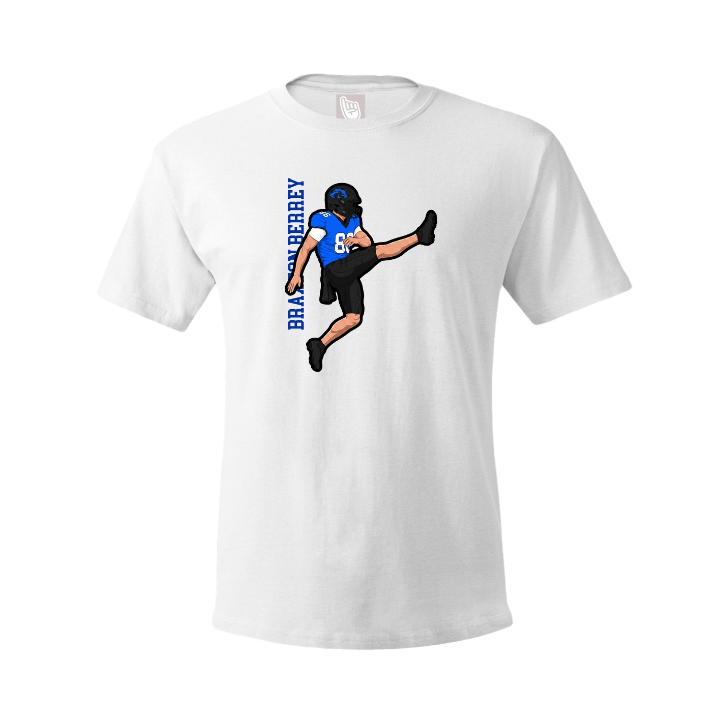 Youth Tee — Name Vertical in White
