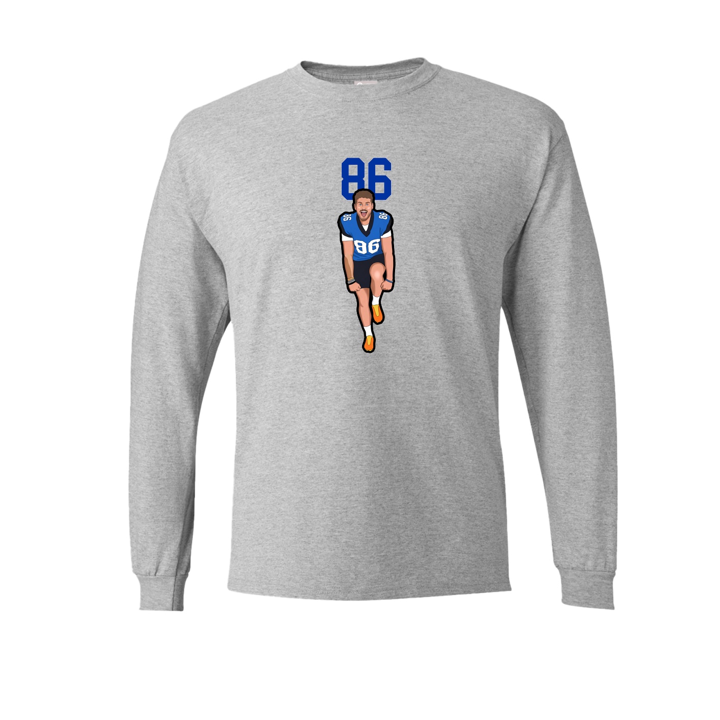 Long Sleeve Tee — Number Top in Grey