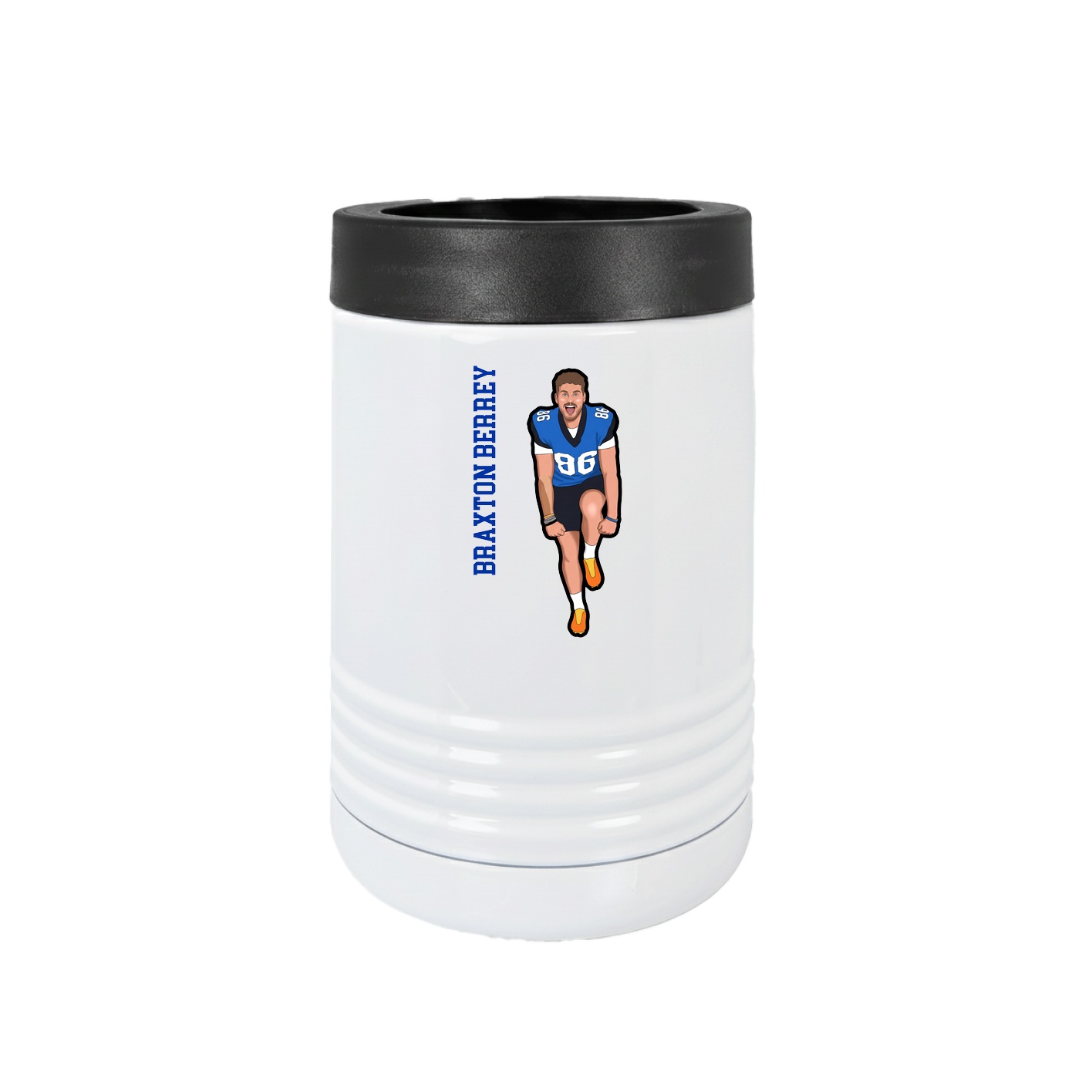 Beverage Holder — Name Vertical in White