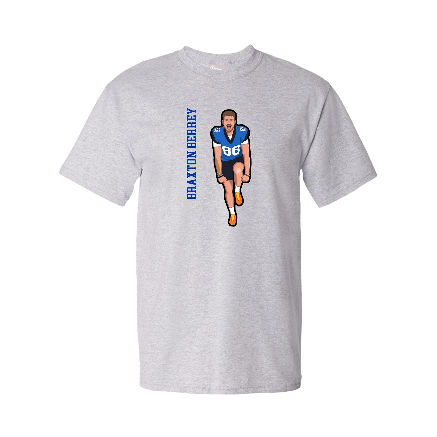 Tee — Name Vertical in Grey