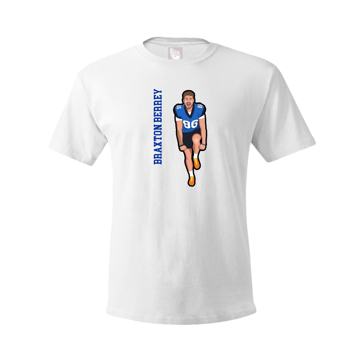 Youth Tee — Name Vertical in White
