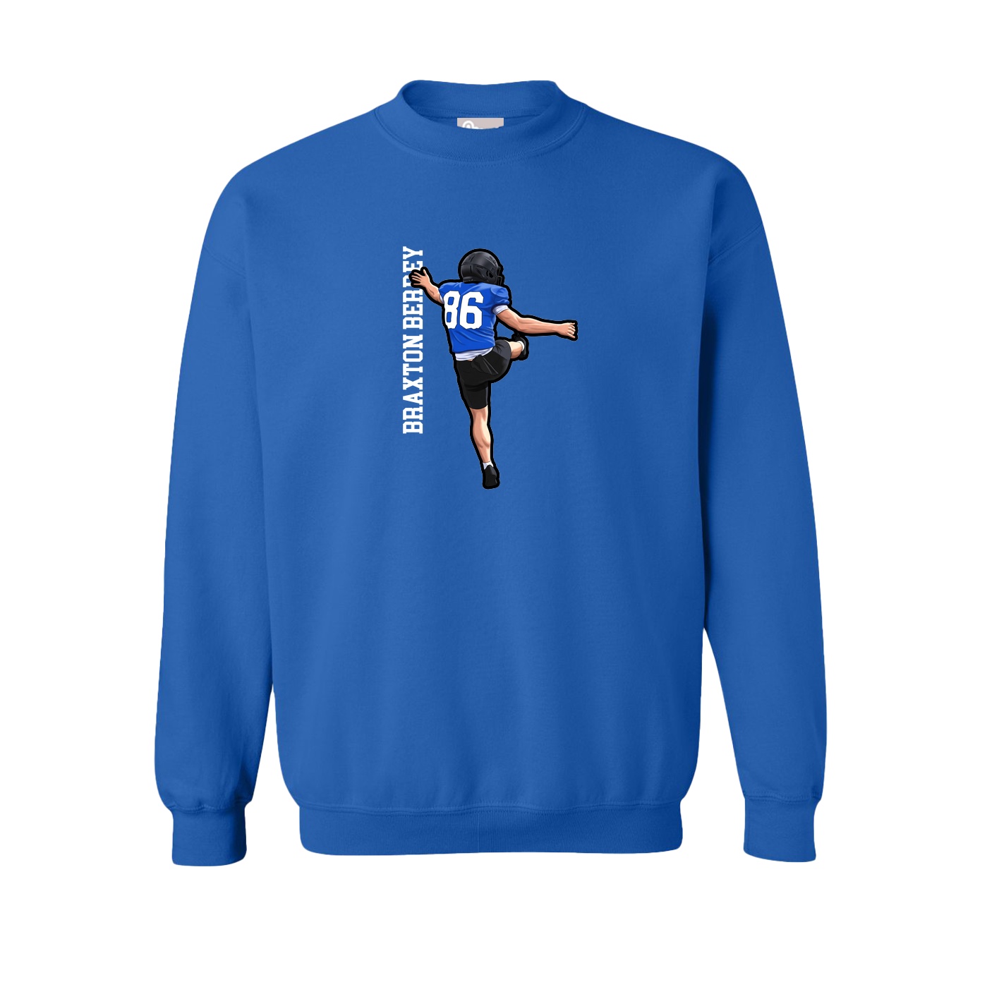 Fleece Crew — Name Vertical in Royal