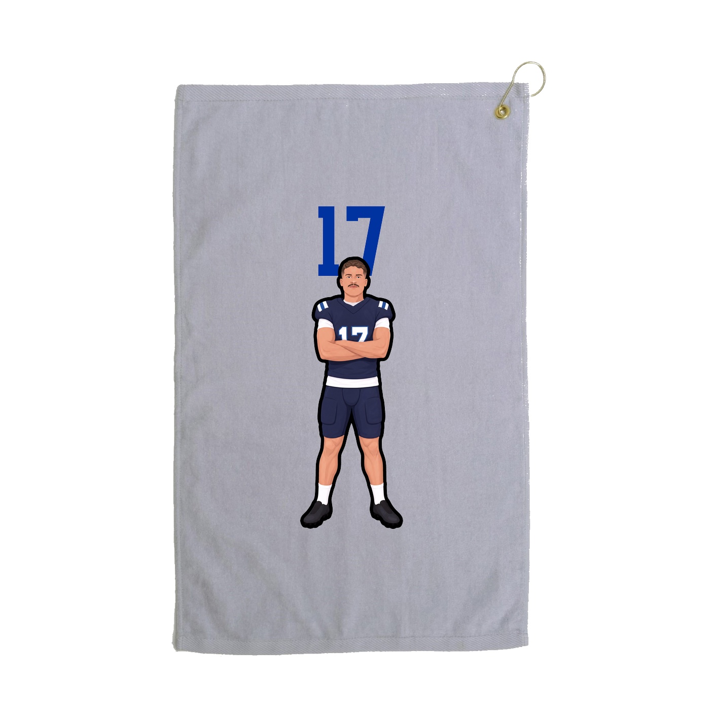 Golf Towel — Number Top in Grey