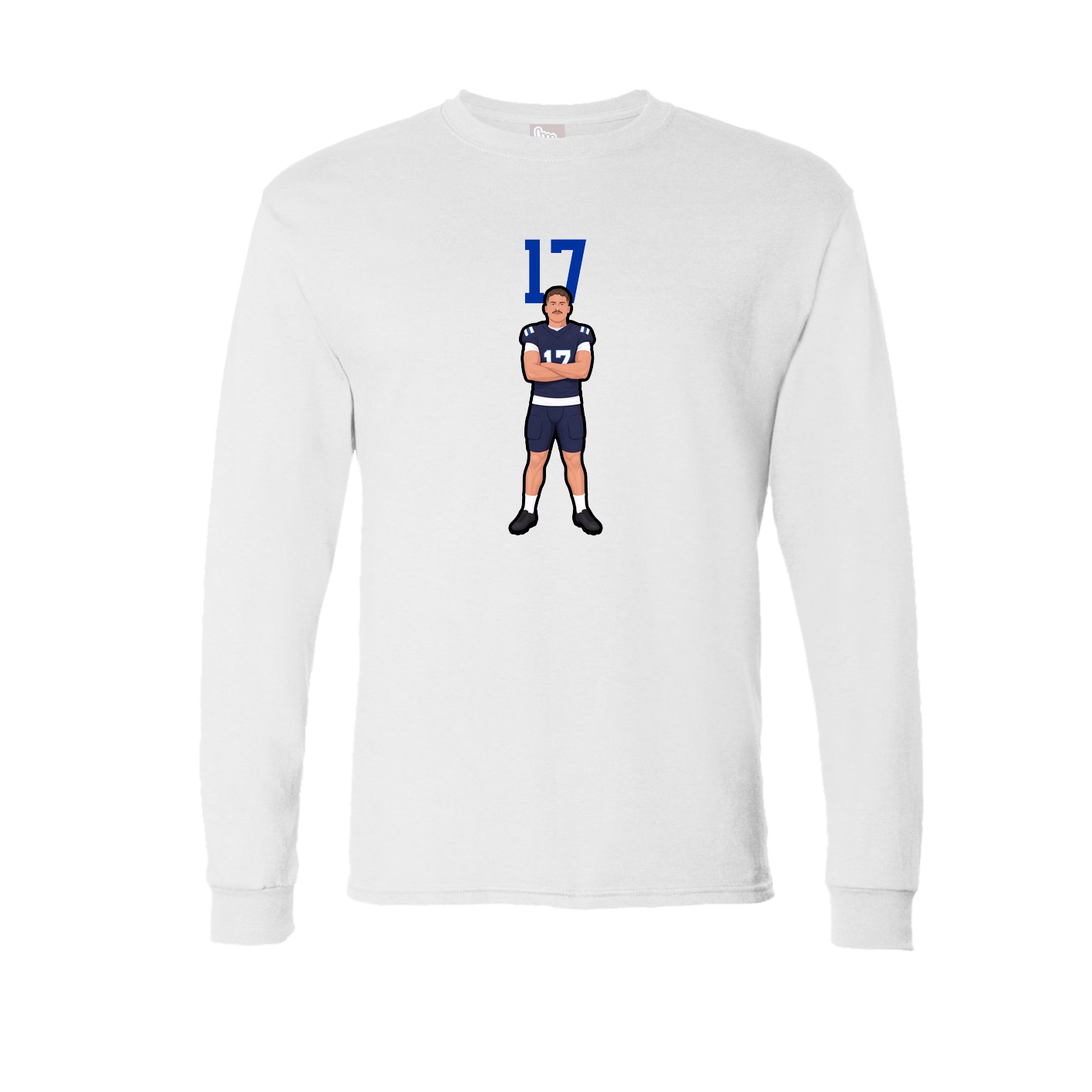 Long Sleeve Tee — Number Top in White